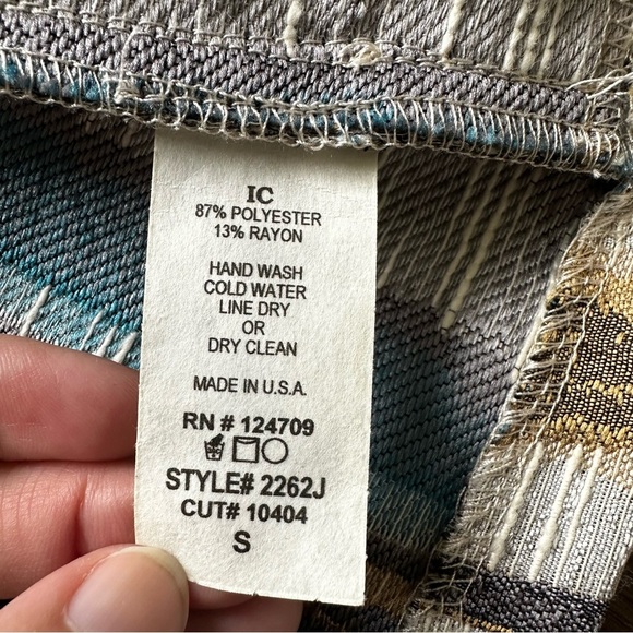 I C by Connie K Jacket Womens Small Multicolor 3/4 Sleeve Stripe Blazer Blue - Picture 3 of 7